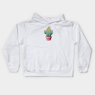 Floral Cactus Art Kids Hoodie